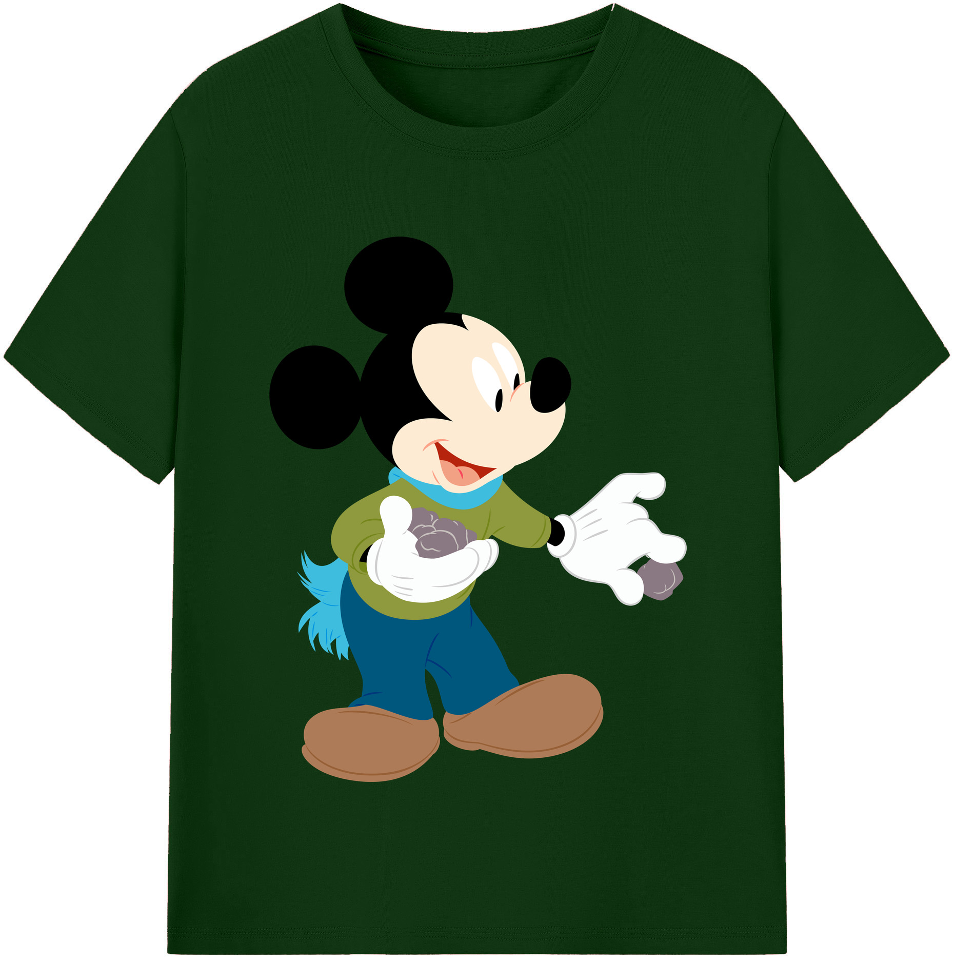 （画像用） ミッキーマウス Mickey Mouse 綿100％半袖Tシャツ（フロントプリント）